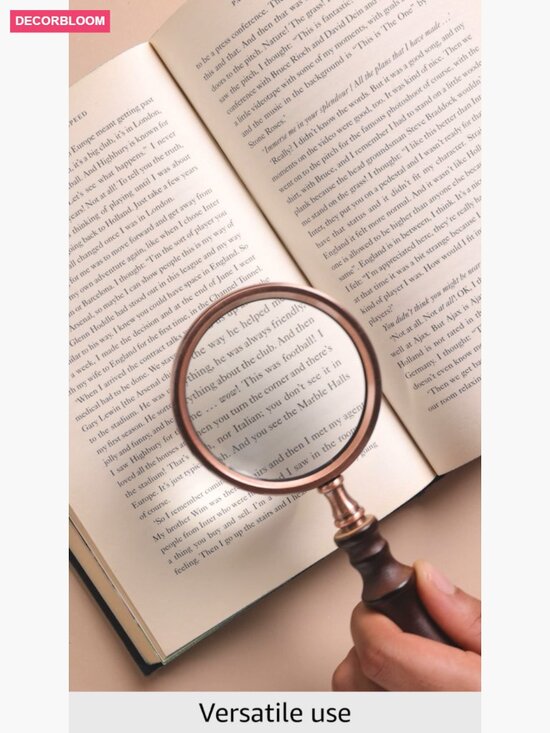 10X Antique Copper Magnifying Glass with Wooden Handle Close Observation Reading main image 5